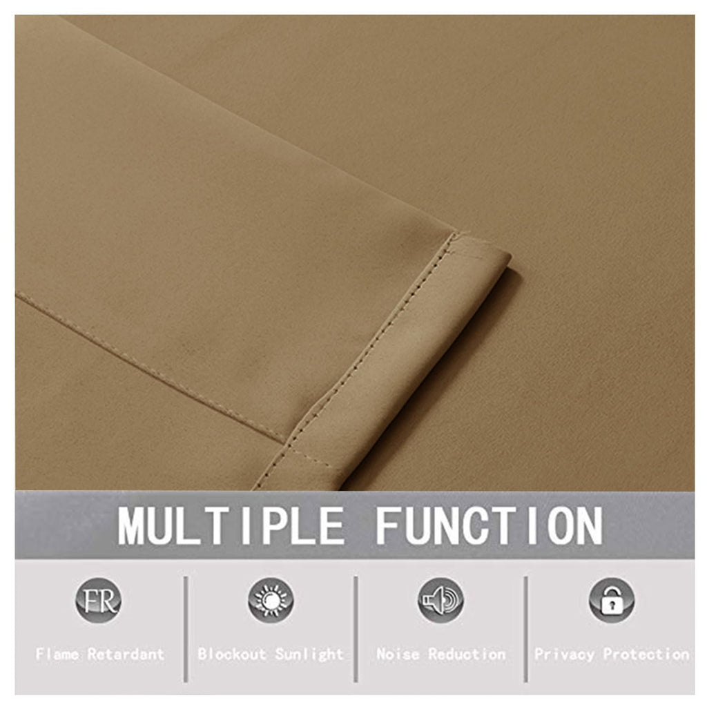 Averra Flame Retardant Curtains，Pinch Pleat-Double，gray-coffee brown (1 set = 2 pieces) image 5