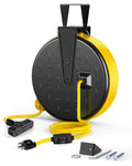 DEWENWILS metal retractable extension cord reel with 30FT black power cord