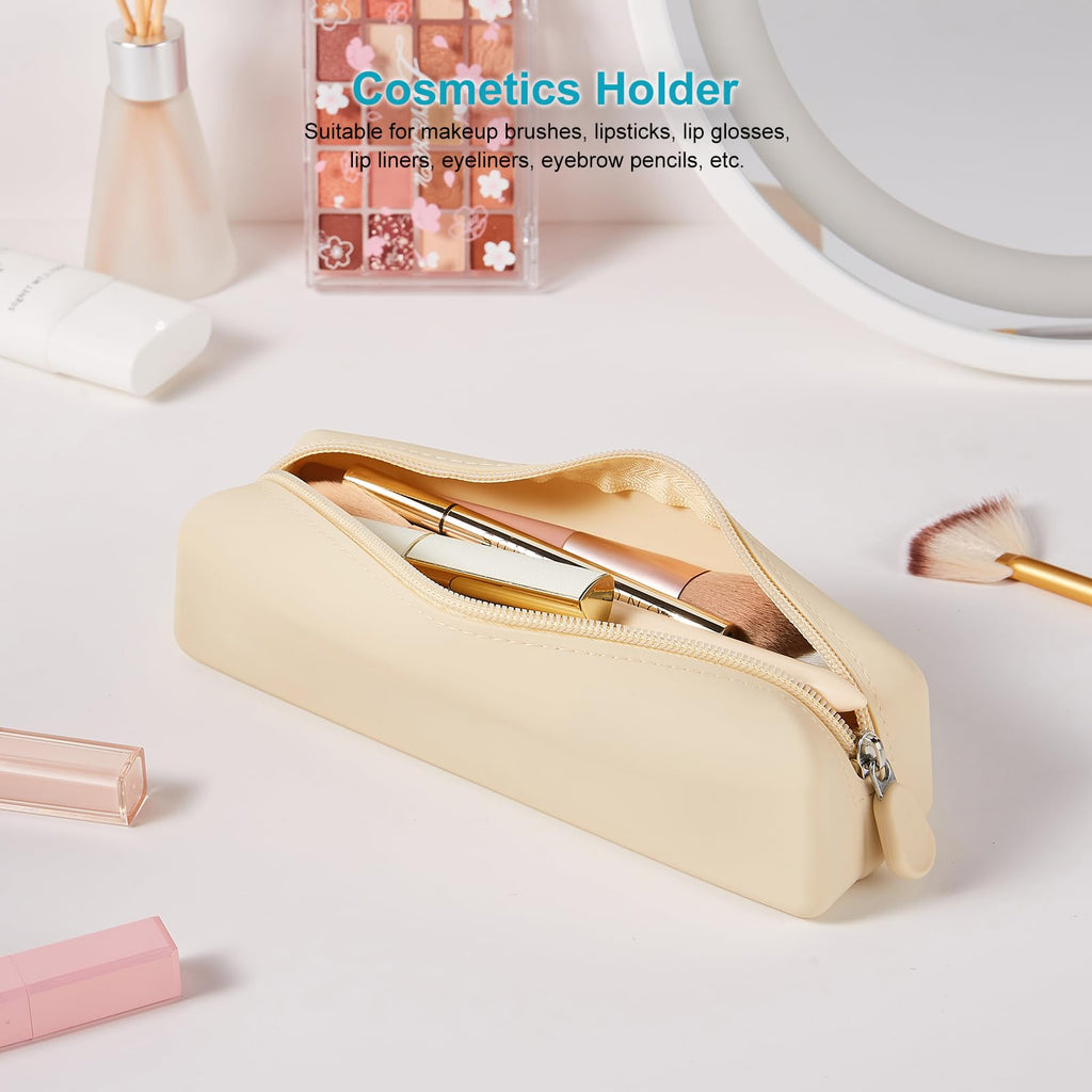 Lolocor Silicone Pencil Case, Pencil Pouch, Pencil Case Small, Pencil Pouch Aesthetic, Silicone Pencil Pouch, Pencil Case Aesthetic, Pencil Bag, Pencil Pouch for Women, Makeup Pouch image 6