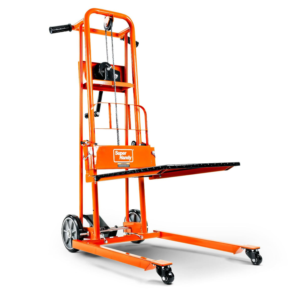 SuperHandy material lift stacker with 40-inch mast and platform