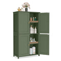 VASAGLE 4-door floor storage cabinet in wood finish featuring adjustable shelves