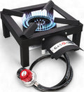 Gas One single high-pressure propane burner head showing heat shield guard