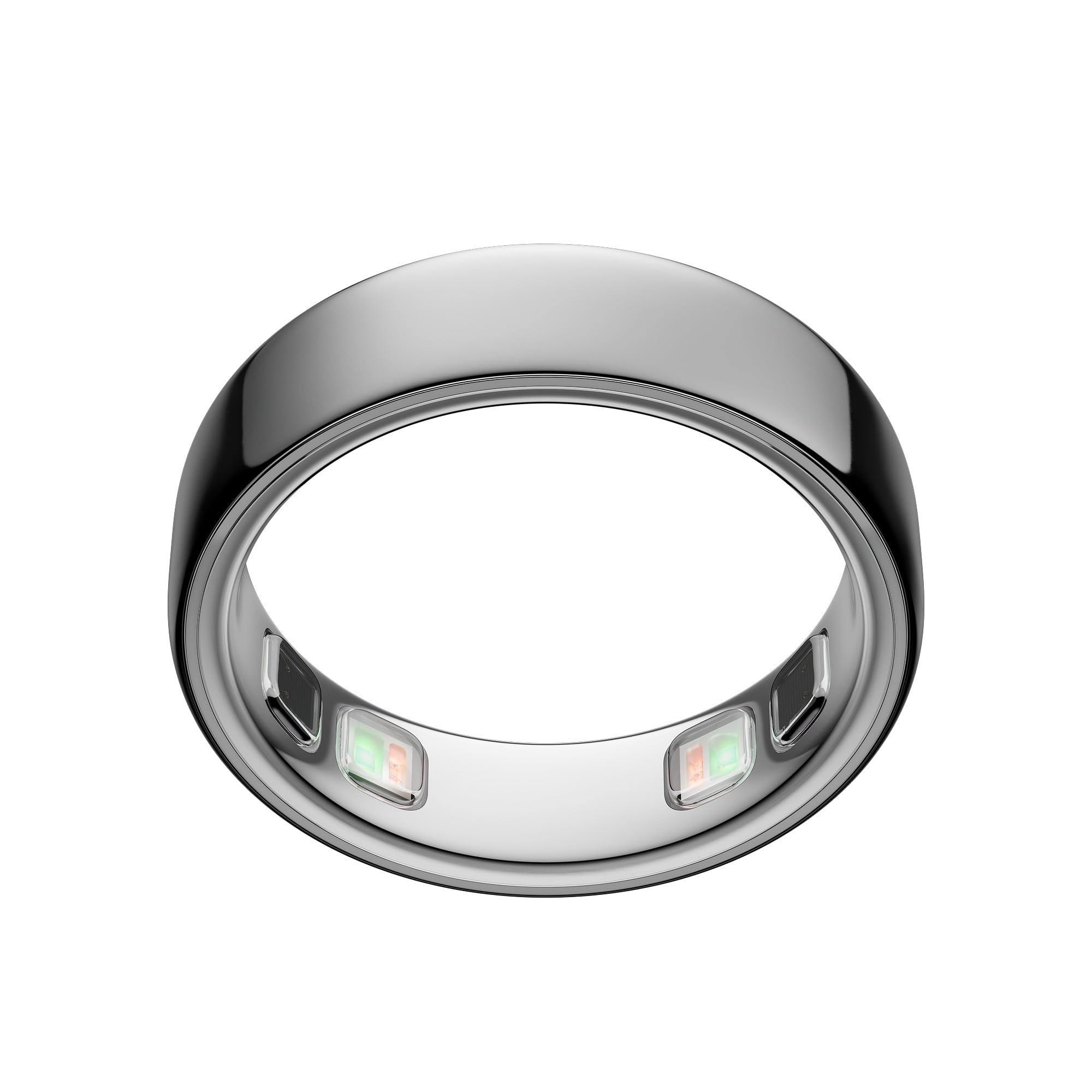 Silver Oura Ring 5 smart ring on white background showing sleek band