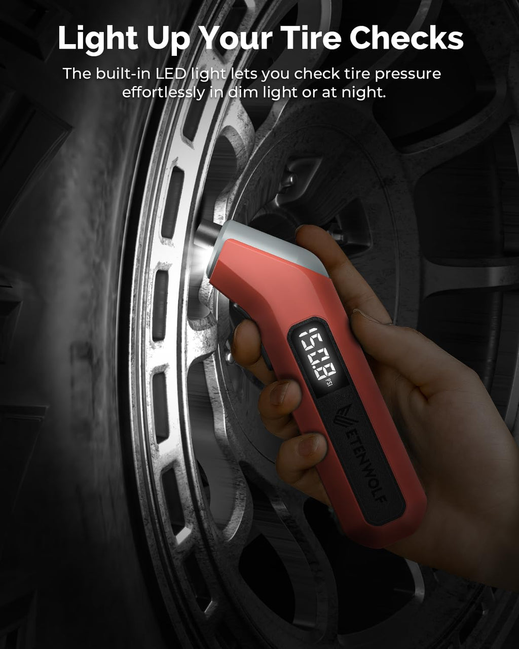 ETENWOLF T300 Digital Tire Pressure Gauge 200 PSI for Car, RV, Truck, Bikes image 4