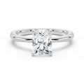 MSBLUE® Size 5.5 2ct Radiant Cut Moissanite Engagement Ring, Rhodium Plated