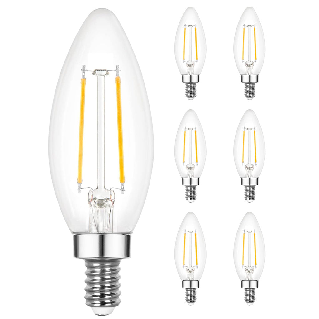 Sigalux Dimmable E12 LED Candle Bulbs for Chandelier, 40W Equivalent, 5000K Daylight White, 3W, 300LM, B10 Shape, 6-Pack