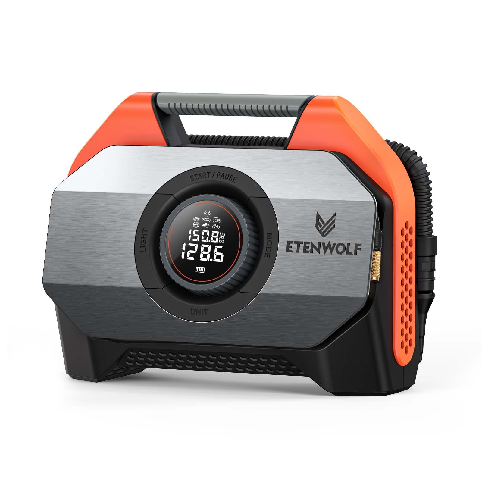 ETENWOLF VORTEX S6 Tire Inflator Portable Air Compressor, Cordless Air Pump