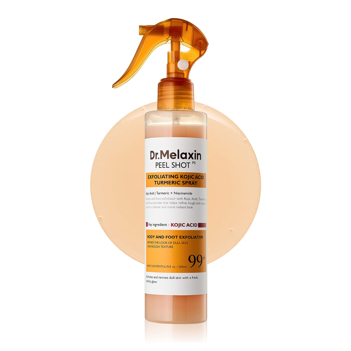 Dr.Melaxin Kojic Acid Turmeric Body Exfoliator Spray bottle 6.76 fl oz