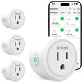 GHome Smart WiFi plug plugged into wall outlet, LED indicator lit