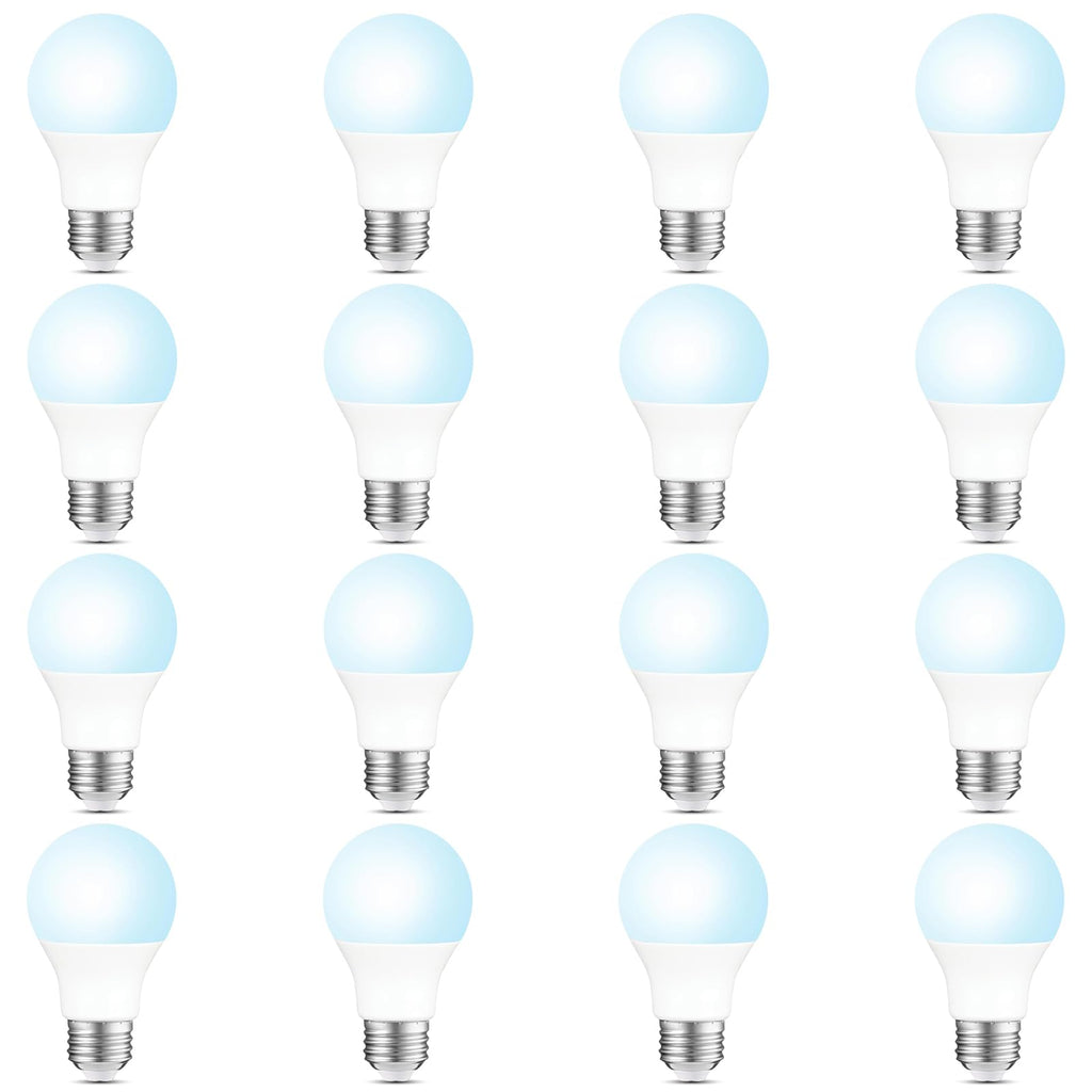 Sigalux A19 LED Light Bulbs, 60W Equivalent Daylight 5000K, 800 Lumens Non-Dimmable, Energy-Saving 9.5W E26 Medium Base Bulbs, Long-Lasting Home Lighting for Bedroom Living Room, 16 Pack