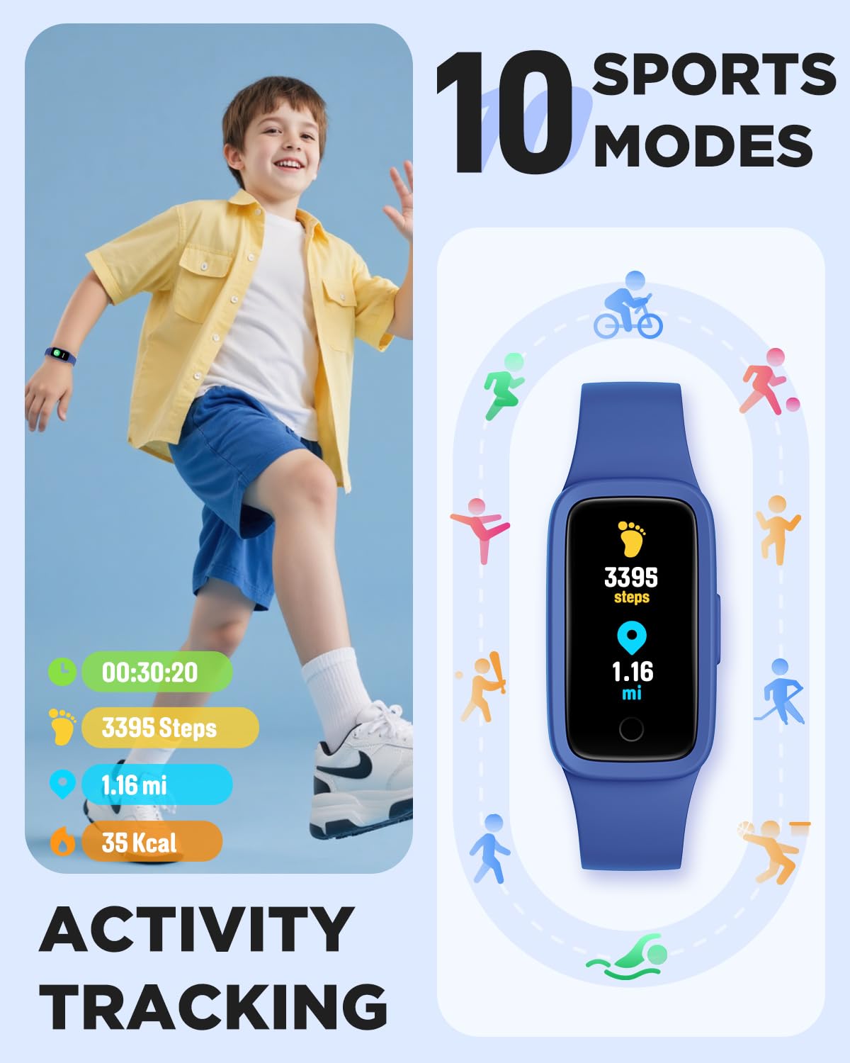 Vigor 3 Kids Fitness Tracker Watch, AMOLED Screen for Boys Girls Ages 5-15 image 4