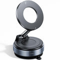 REOKILY magnetic car phone holder attached to a windshield suction cup holding an iPhone