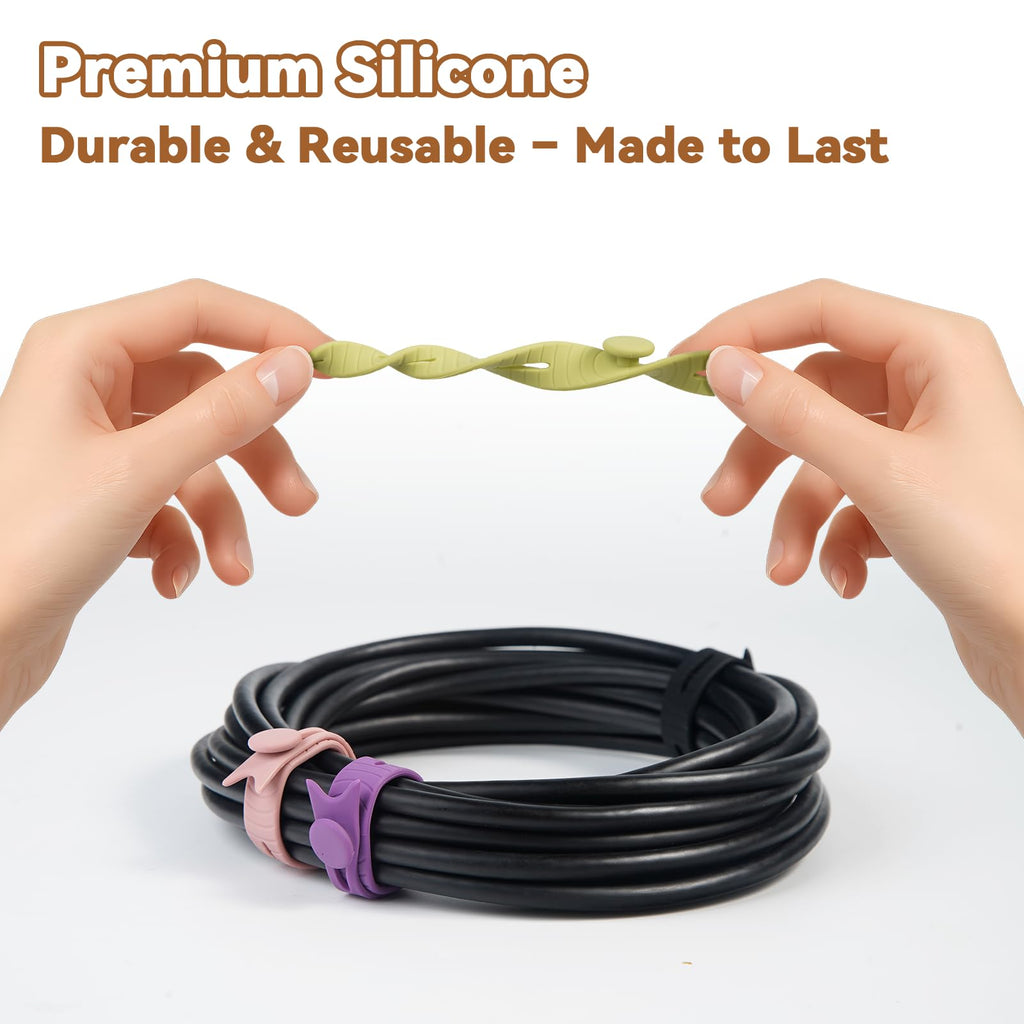 SOLIDATOR 24-Pack Reusable Fish-Shape Silicone Cable Ties – 8 Colors, 4.7” Adjustable Cord Organizers for Cords & Electronics, Cord Wraps for Charging Cables, Cable Management for Home & Office image 5
