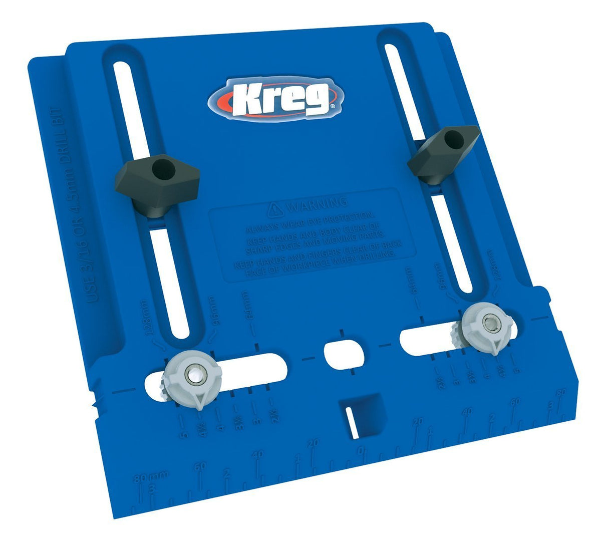 Kreg KHI-Pull cabinet pull installation jig showing adjustable guide and drill template