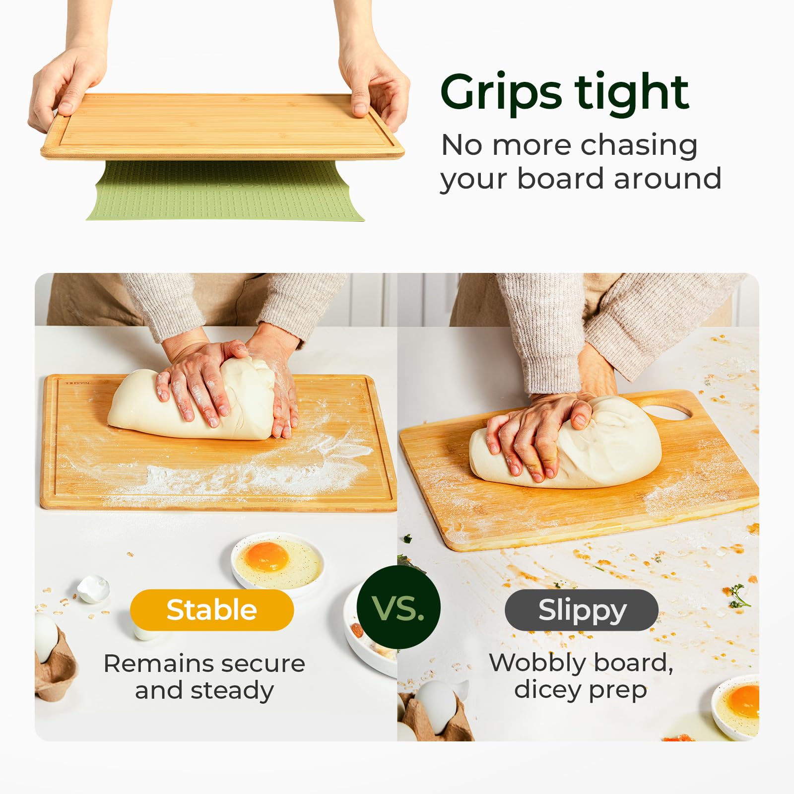 Keechee 2PCS Silicone Non-Slip Mat for Cutting board, Preventing Cutting Injuries in the Kitchen Chopping Boards Feet for Kitchen Safe, Warm Gifts for Kitchen & Home Protector image 3
