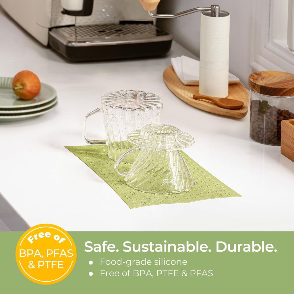 Keechee Silicone Non-Slip Mat for Cutting board, Preventing Cutting Injuries in the Kitchen Chopping Boards Feet for Kitchen Safe, Warm Gifts for Kitchen & Home Protector (Green) image 5