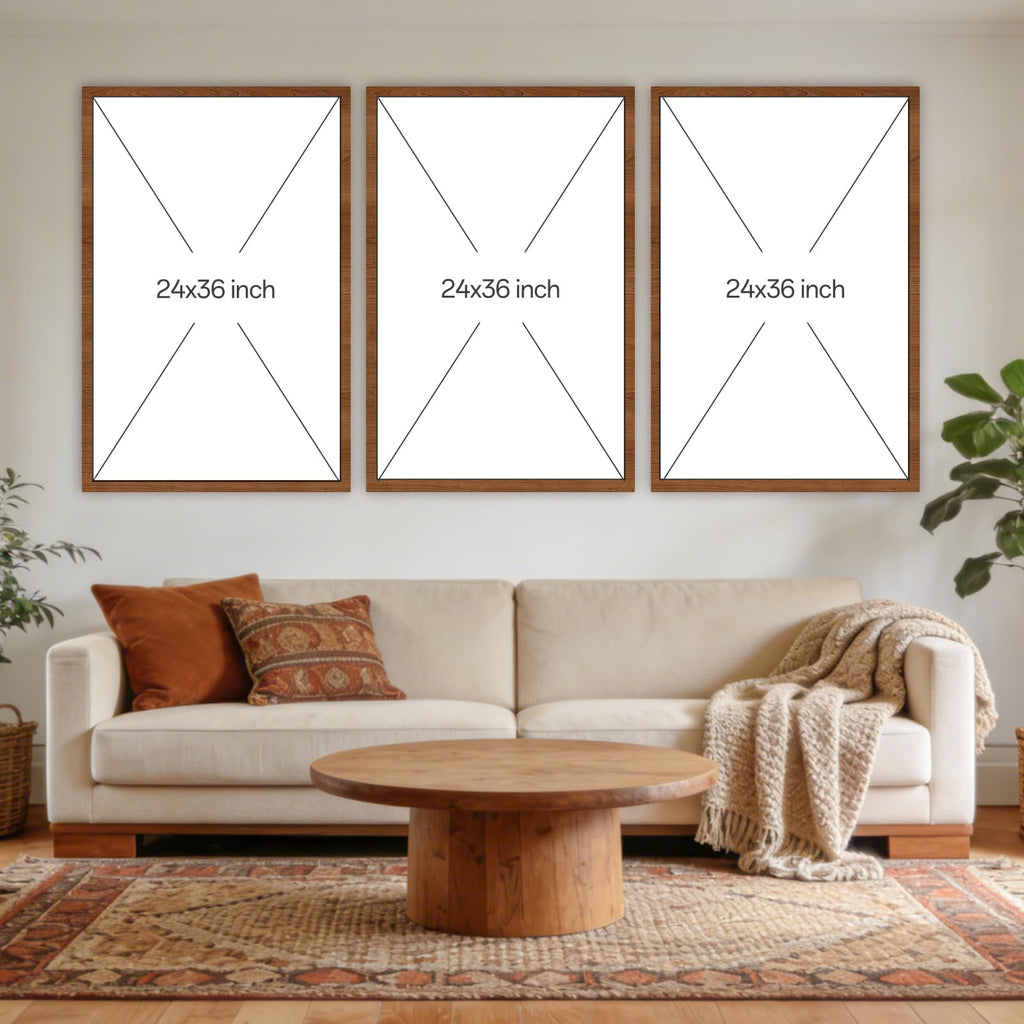 HANSILK Neutral Beige Wall Art Set of 3, Framed Abstract Canvas Wall Decor for Living Room Bedroom, Modern Minimalist Boho Artwork, Ready to Hang Framed Wall Art for Home Office Hallway image 2