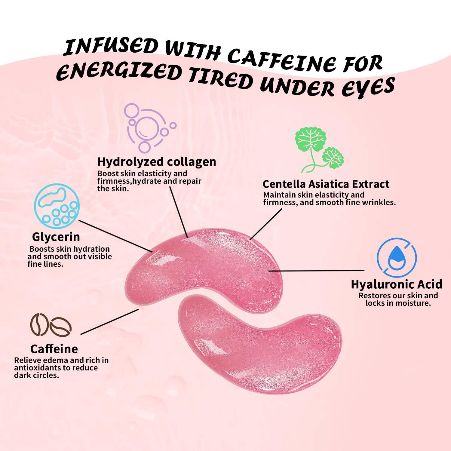 Maskiss Under Eye Patches (30 Pairs), Caffeine Eye Masks for Dark Circles Puffy Eyes Undereye Bags, Collagen Eye Patches for Wrinkles and Puffiness, Skin Care Gift for Her image 5