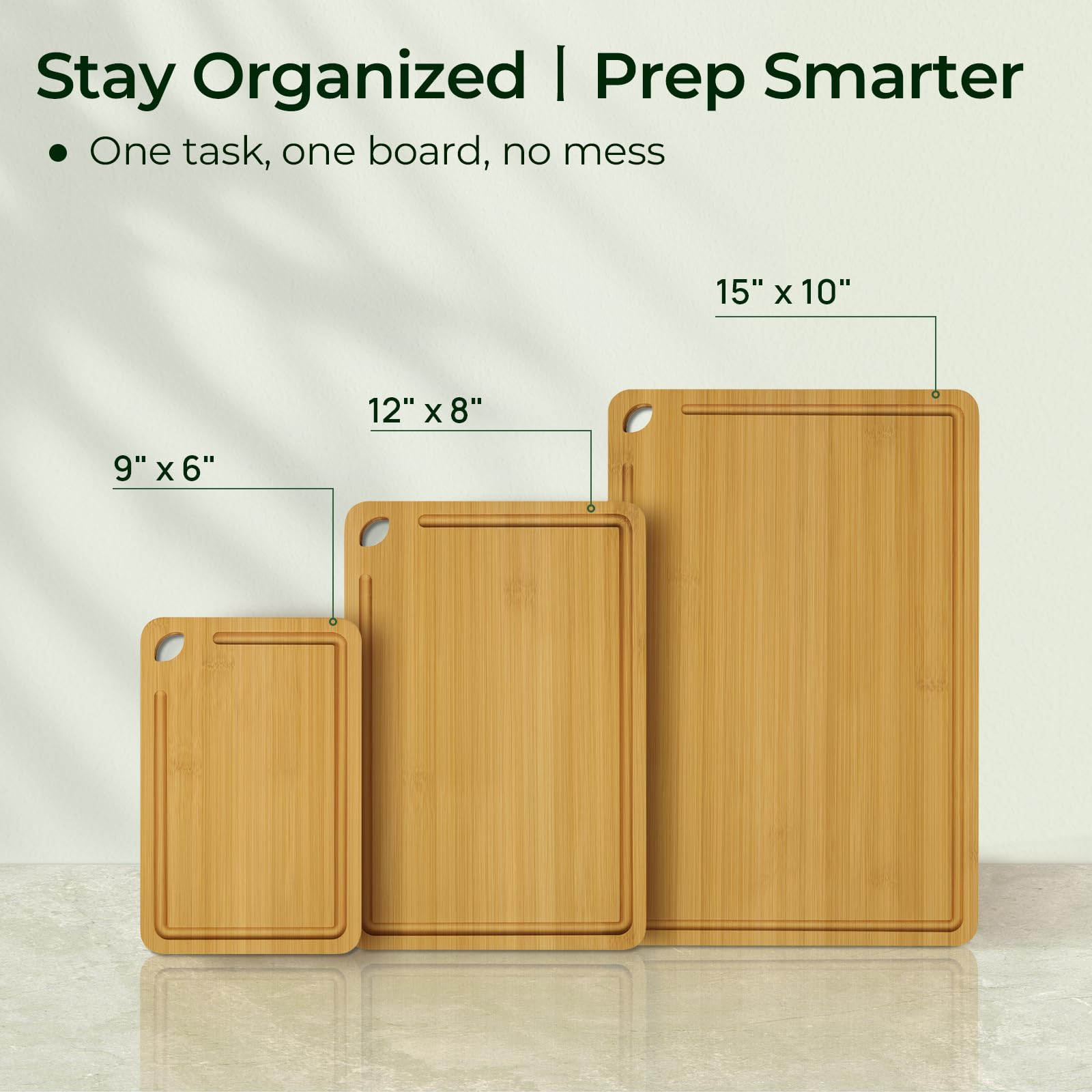 Keechee Bamboo Cutting Board, Cutting Board for Kitchen with Handles image 6