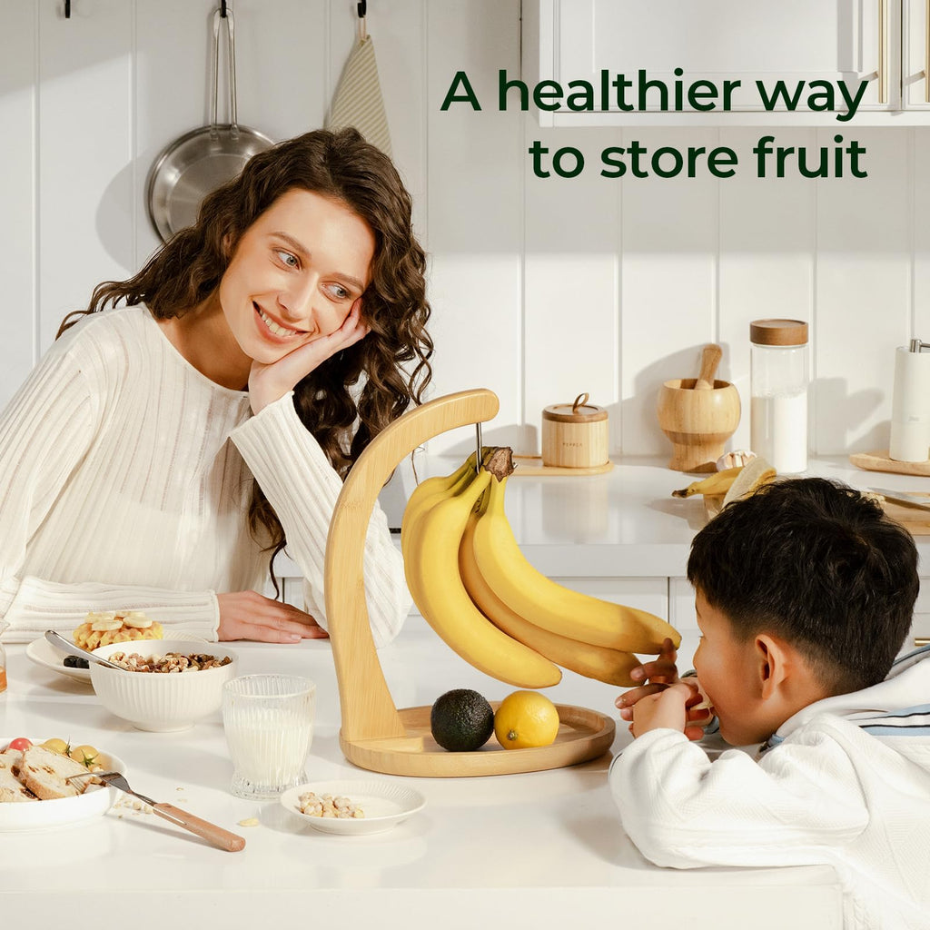 keechee Bamboo Banana Holder with Fruit Tray, 12.9" Tall image 5