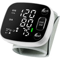 Oklar rechargeable wrist blood pressure monitor showing digital display on wrist