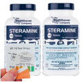 Two bottles of Steramine sanitizer tablets and a 15-count QT-10 test strip pack