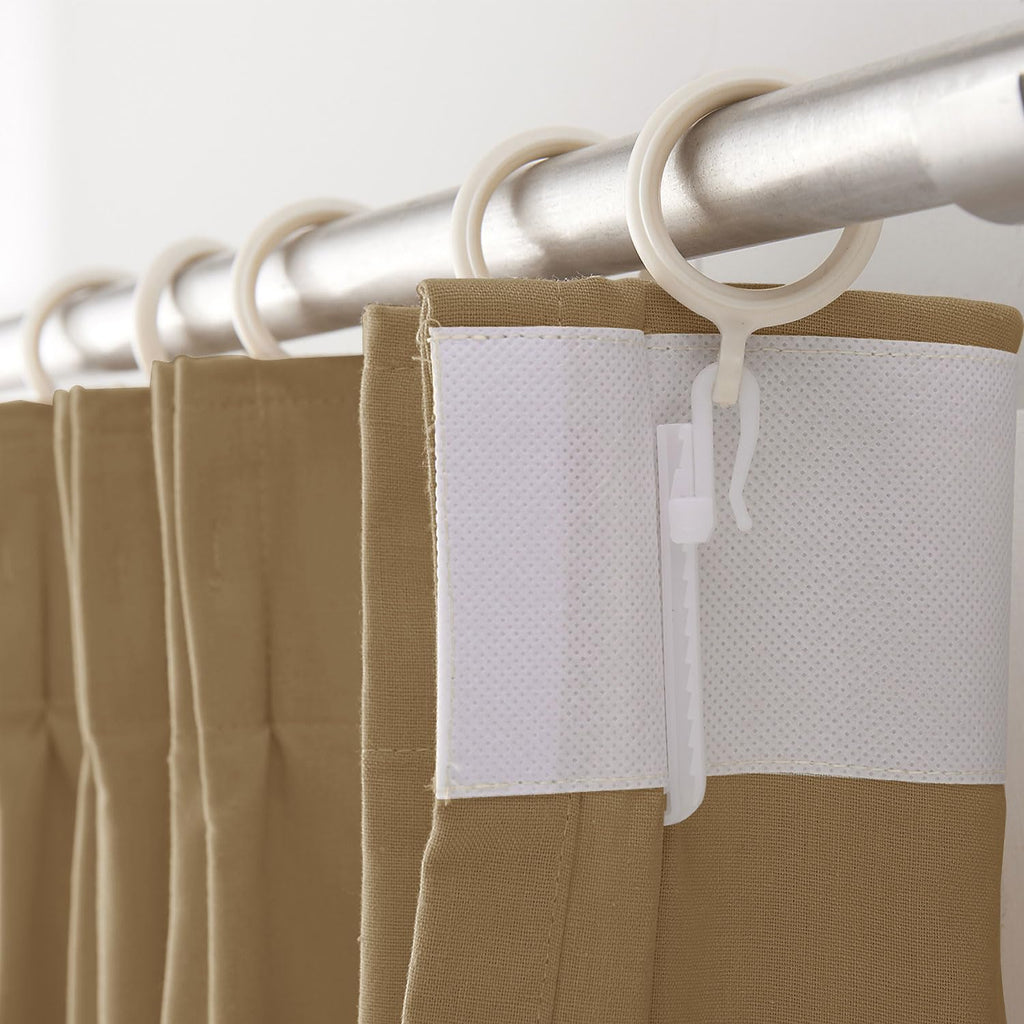 Averra Flame Retardant Curtains，Pinch Pleat-Double，gray-coffee brown (1 set = 2 pieces) image 3