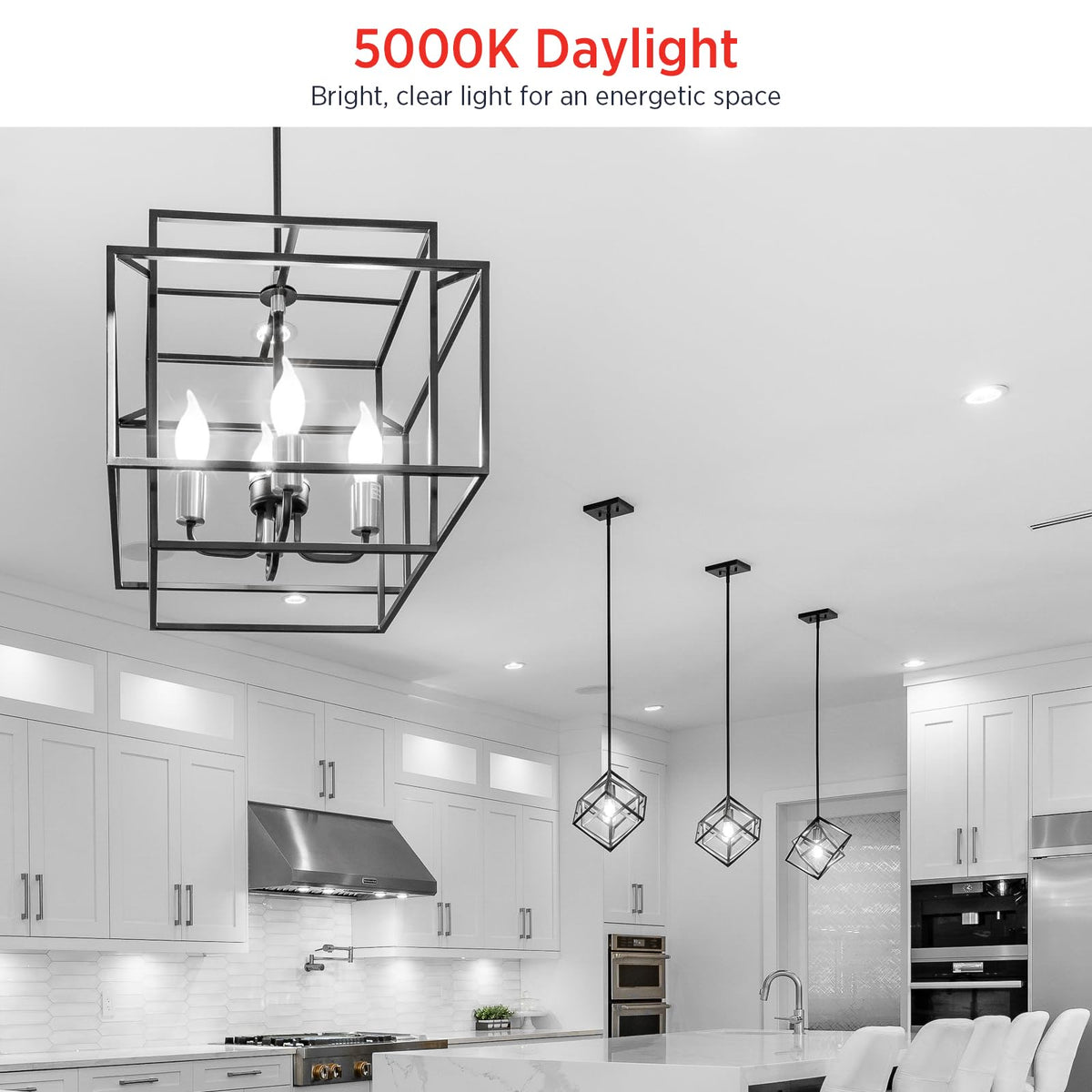 Sengled E12 Candelabra LED Bulbs Dimmable, 60W Equivalent CA10 Chandelier Light Bulbs, 5000K Daylight White Candle Bulbs for Chandeliers, Ceiling Fan, Pendant Light, 6 Pack image 3