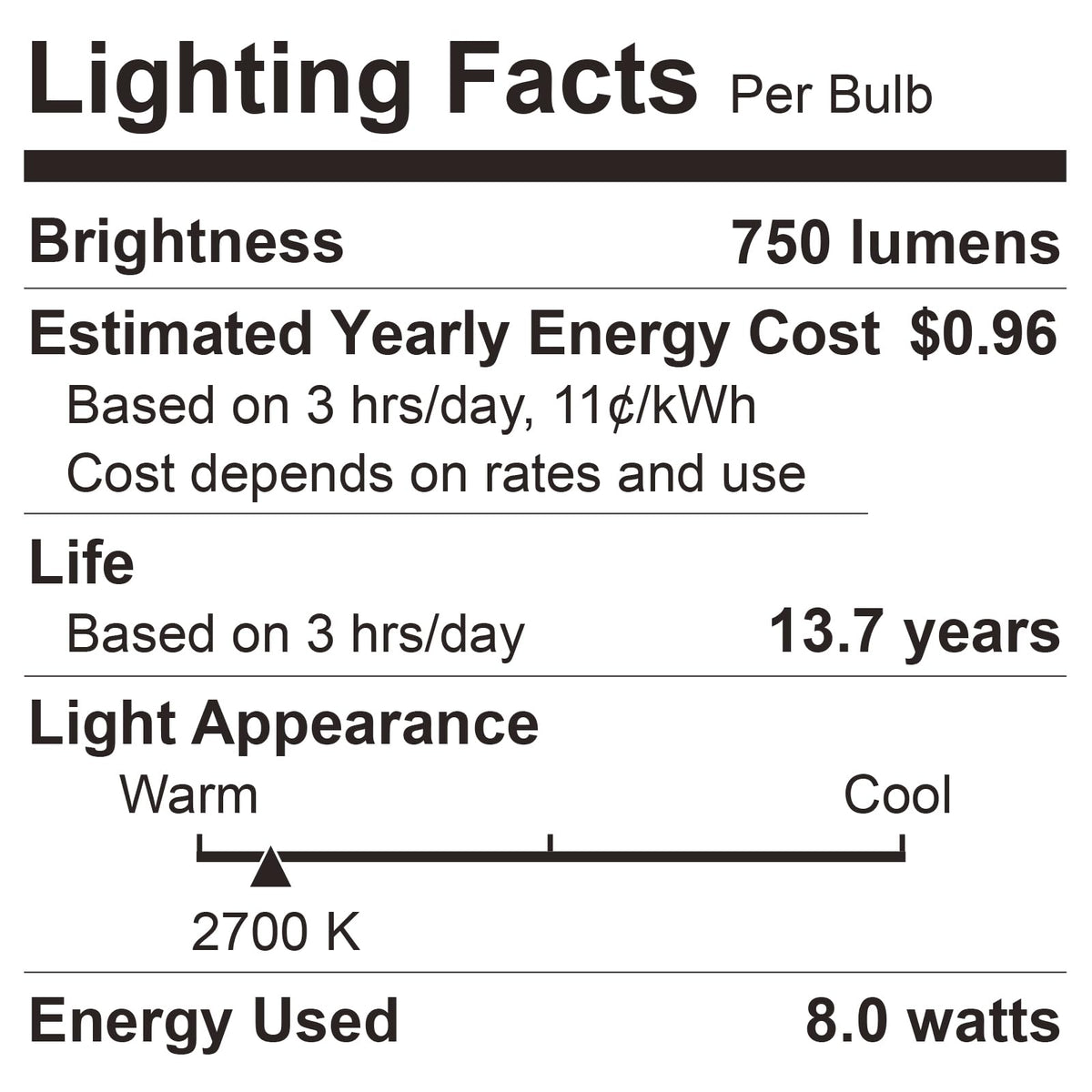 Sigalux A19 LED Light Bulbs Dimmable,60W Equivalent 750 Lumens, 2700K Soft White, E26 Base, 15,000-Hour Lifespan, 8W Energy Saving LED Bulbs, Ideal for for Living Room & Bedroom Lighting, 6 Pack image 8