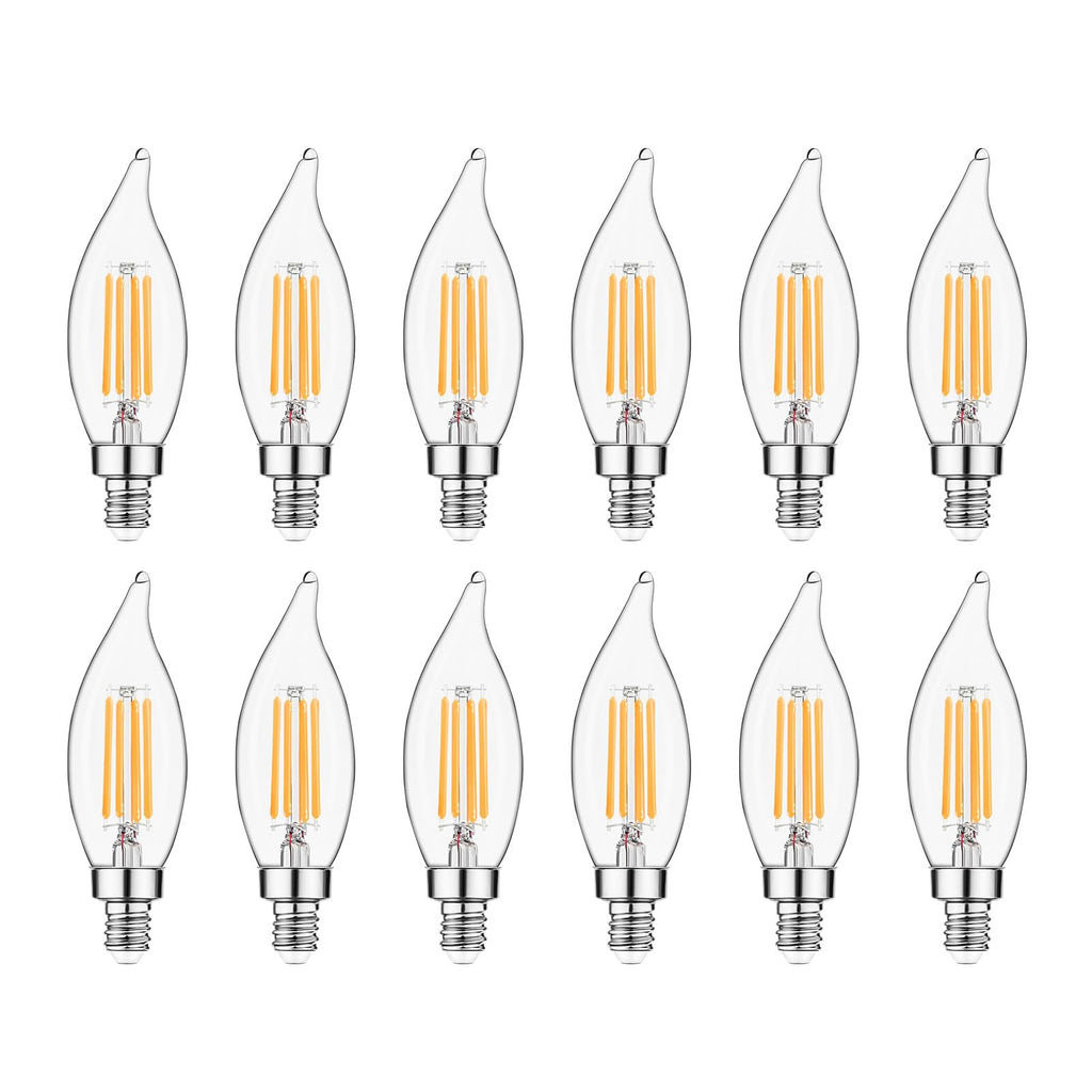 Sigalux E12 LED Bulb 60 Watt Equivalent, Dimmable Candelabra Bulb 2700K Soft White, Chandelier Light Bulbs, CA10 Candle Bulbs for Chandelier, 5W, 450LM, 18 Pack Sigalux E12 LED Bulb 60 Watt Equivalent, Dimmable Candelabra Bulb 2700K Soft White, Chandelier Light Bulbs, CA10 Candle Bulbs for Chandelier, 5W, 450LM, 12 Pack - B0GGHSJD2H