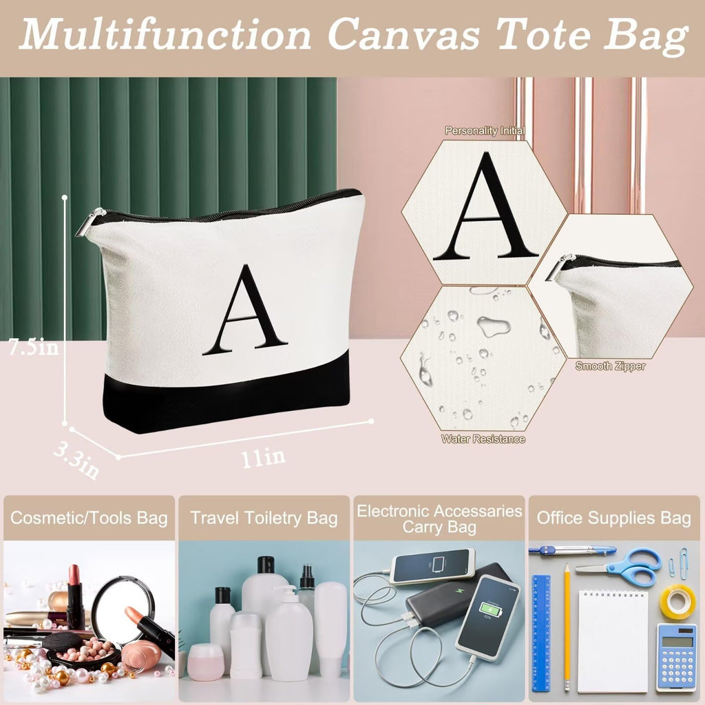 YOOLIFE Birthday Gifts for Women Mom Daughter, Canvas Tote Bag, Initial K image 4
