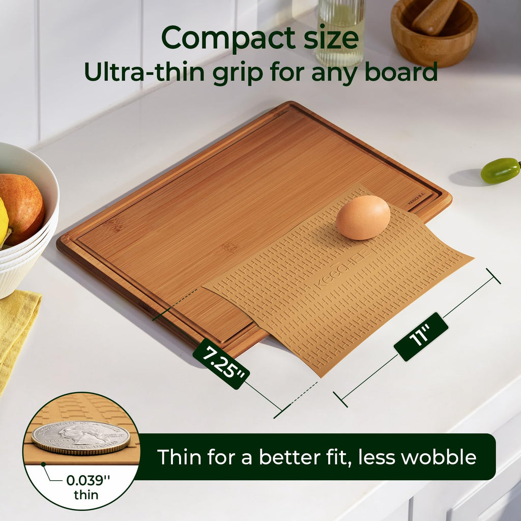 Keechee 2PCS Silicone Non-Slip Mat for Cutting board, Preventing Cutting Injuries in the Kitchen Chopping Boards Feet for Kitchen Safe, Warm Gifts for Kitchen & Home Protector (Brown) image 7