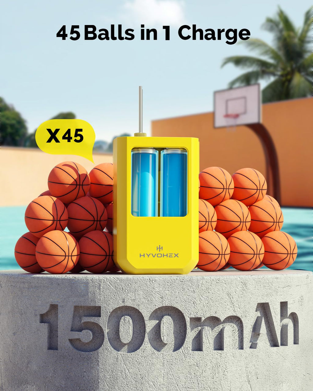 HYVOHEX Portable Electric Ball Pump with Needle for Sports Balls image 3