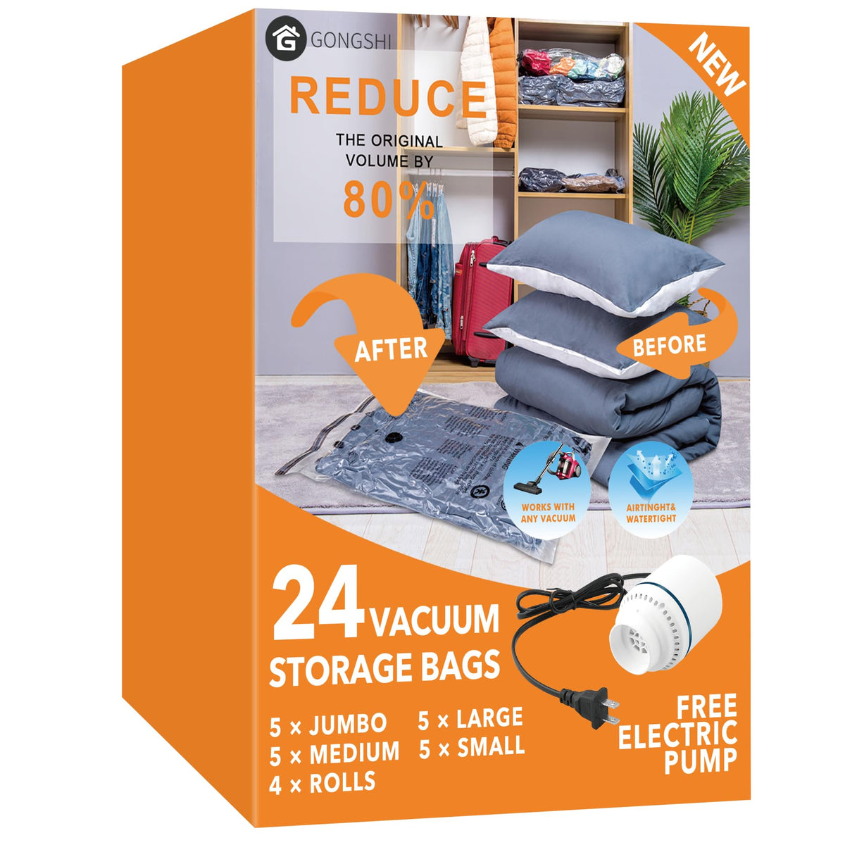 GONGSHI GONGSHI Vacuum Seal Bags for Clothing - Storage & Organization