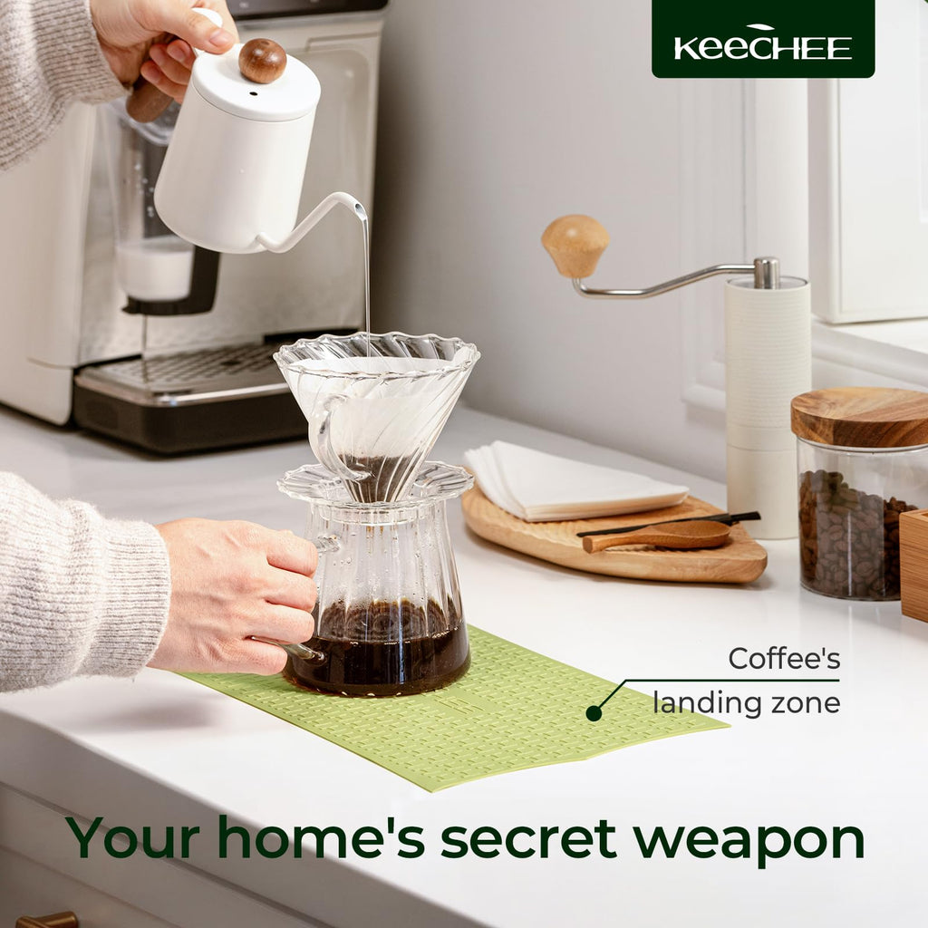 Keechee Silicone Non-Slip Mat for Cutting board, Preventing Cutting Injuries in the Kitchen Chopping Boards Feet for Kitchen Safe, Warm Gifts for Kitchen & Home Protector (Green) image 6