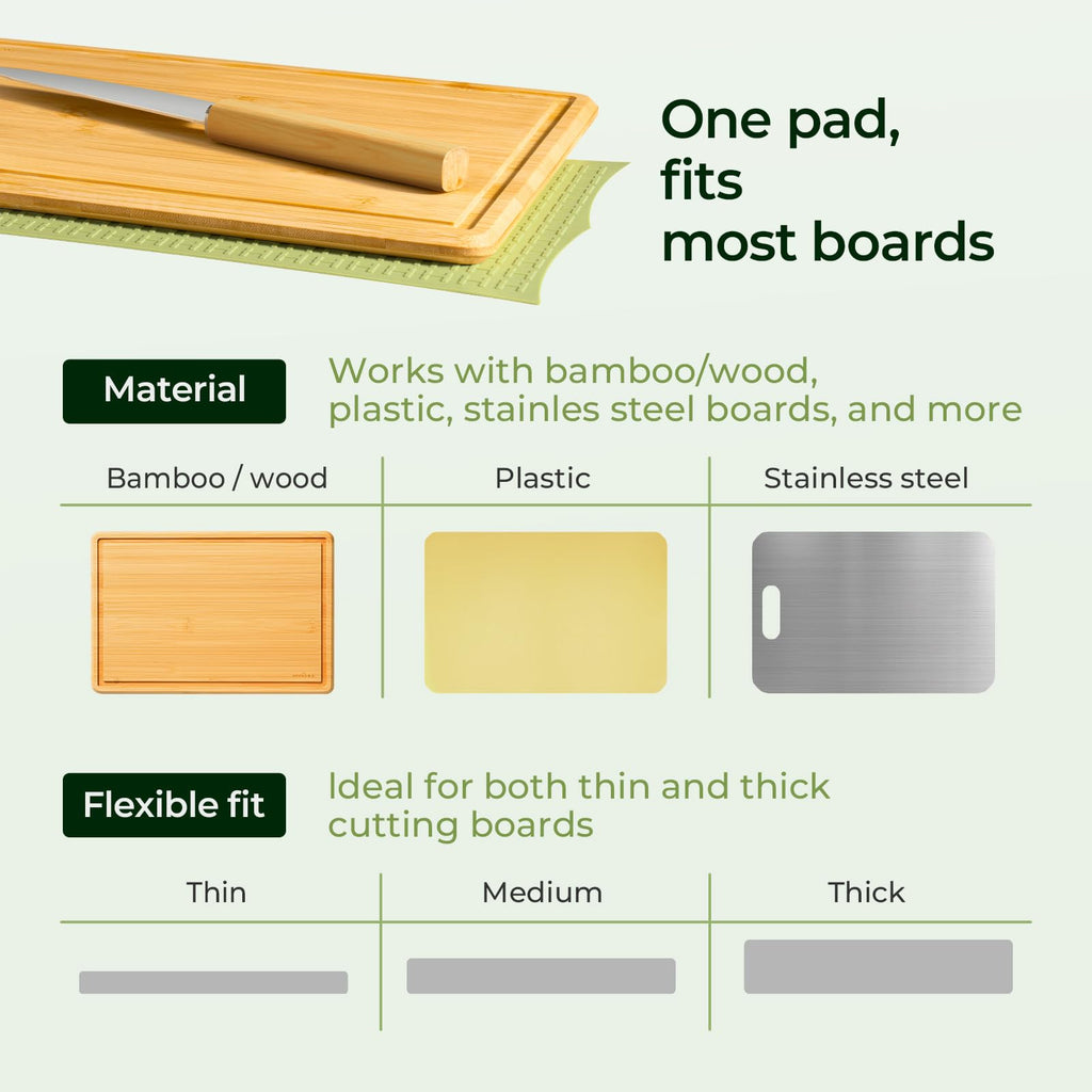 Keechee Silicone Non-Slip Mat for Cutting board, Preventing Cutting Injuries in the Kitchen Chopping Boards Feet for Kitchen Safe, Warm Gifts for Kitchen & Home Protector (Green) image 9