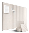 Fluxynara 48x36 oatmeal felt bulletin board mounted on an office wall