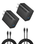 White Anker 20W USB-C wall charger adapter
