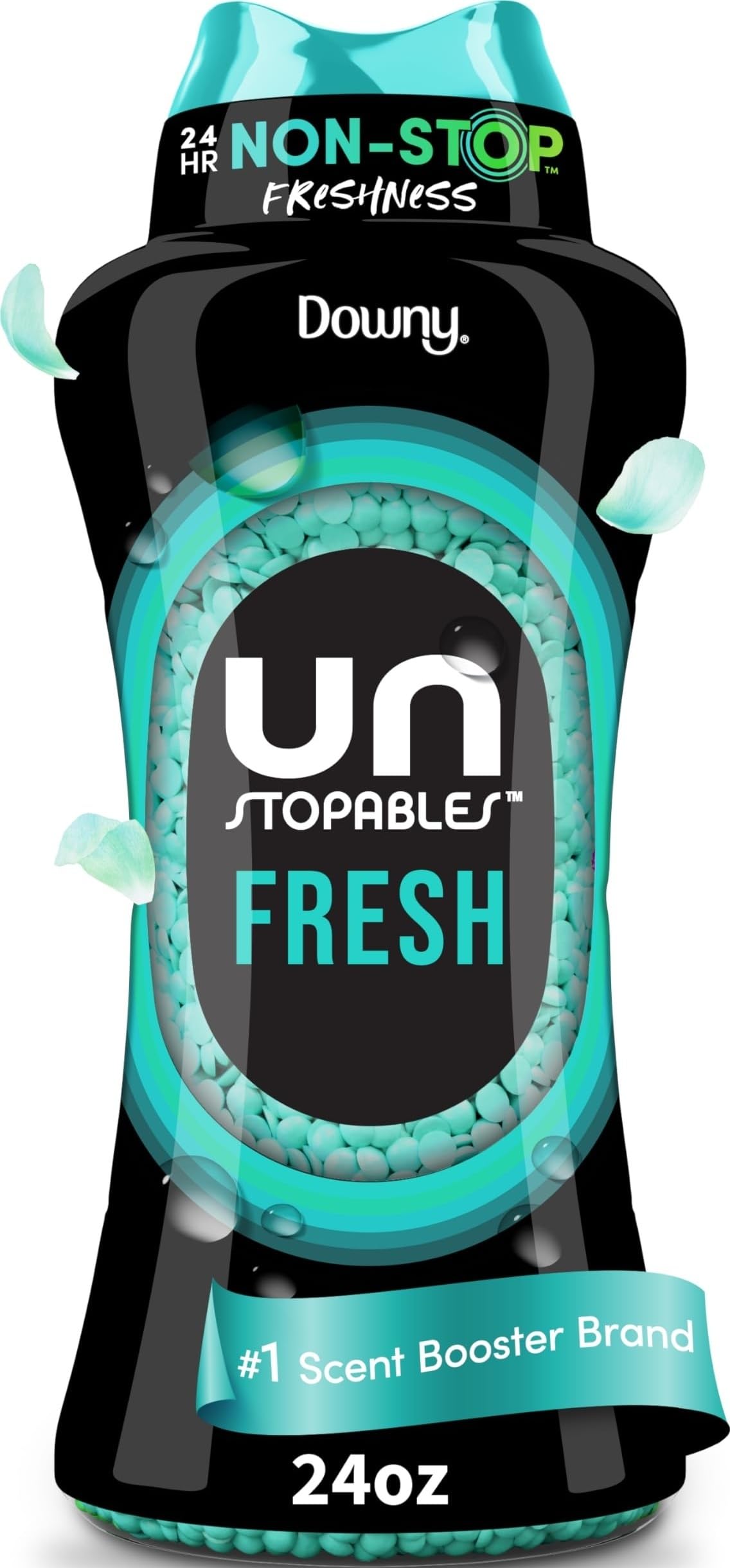 24 oz white jar of Downy Unstopables Fresh Scent laundry scent booster beads