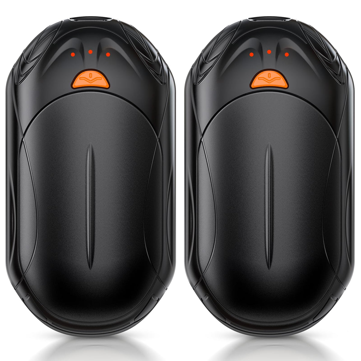 UNIHAND rechargeable pocket hand warmer showing LED display, USB-C port
