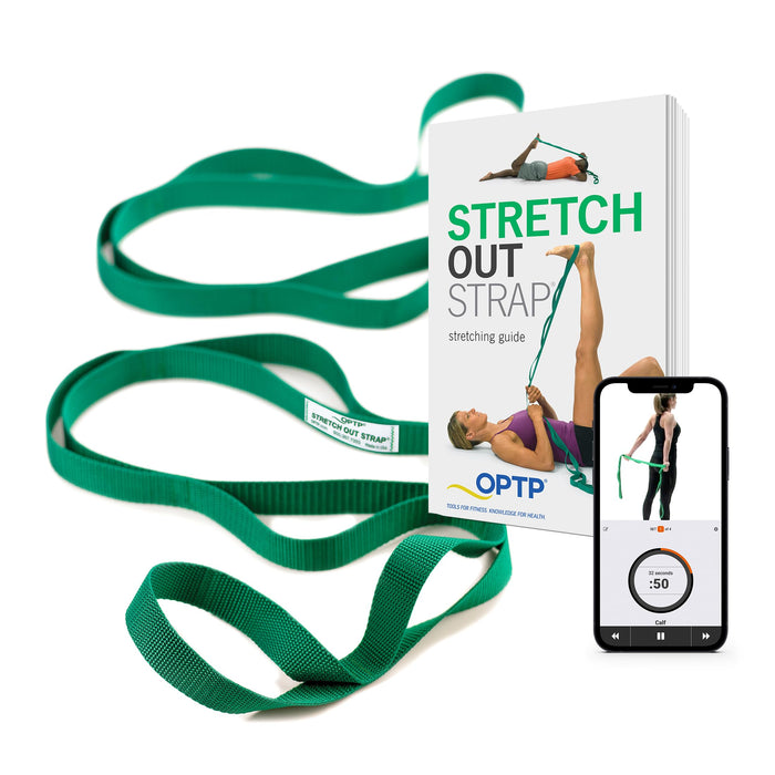 OPTP The Original Stretch Out Strap with Exercise Book, USA-Made Yoga Strap