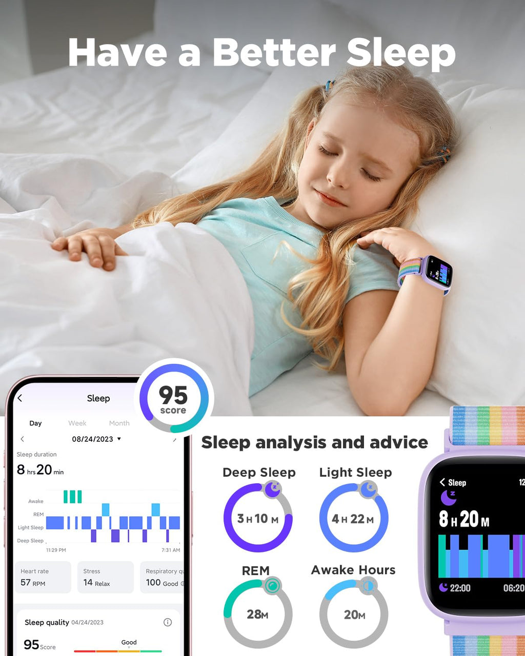 BIGGERFIVE Smart Watch for Kids, 1.8" Fitness Tracker Watch with Pedometer image 4