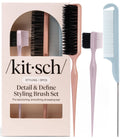 Kitsch Slick Back hair brush with short bristles and ergonomic handle