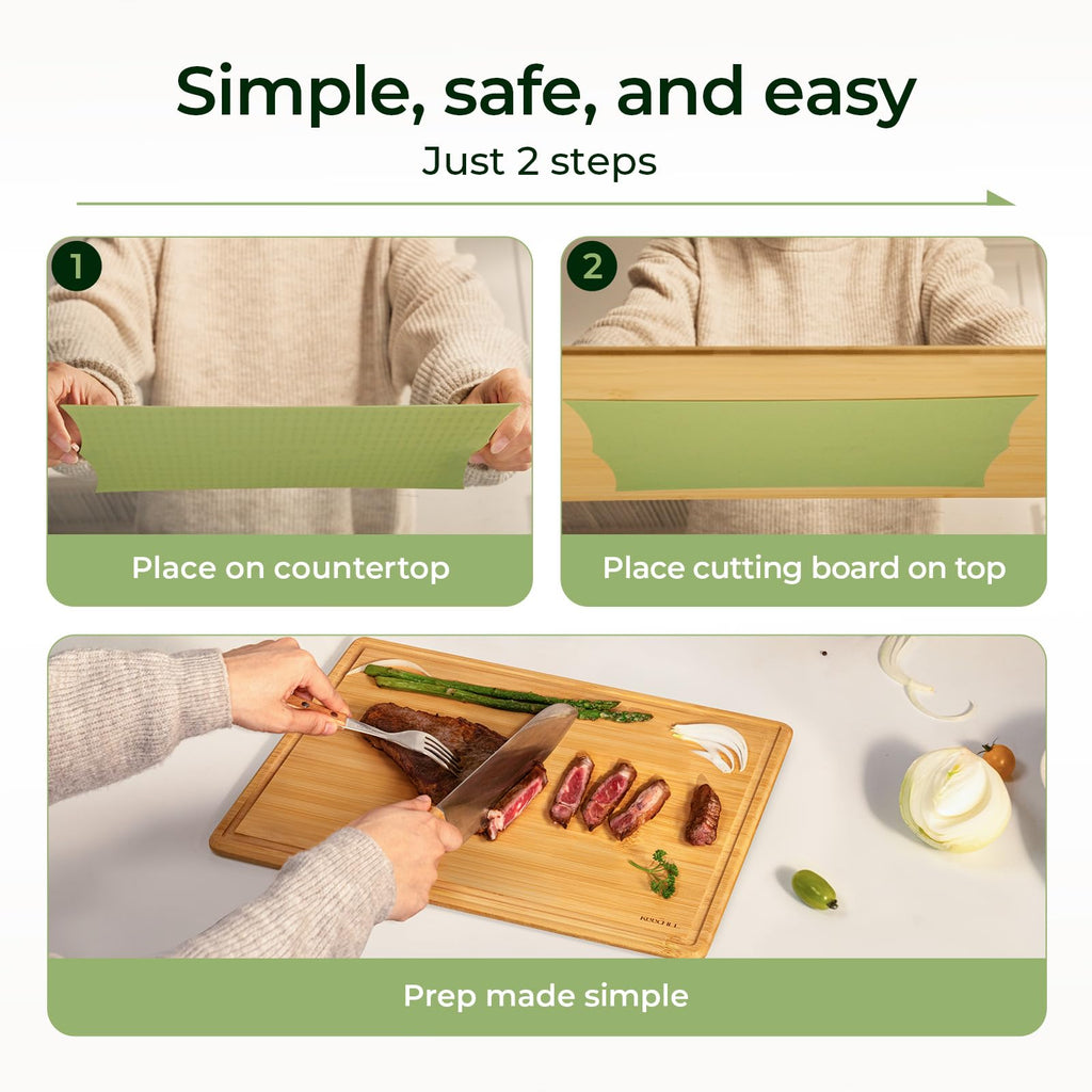Keechee Cutting Board with Non-slip Mat, Cutting Board for Kitchen Meal Prep & Serving - Serving Board Set with Deep Juice Groove Ideal Kitchen Gifts image 3