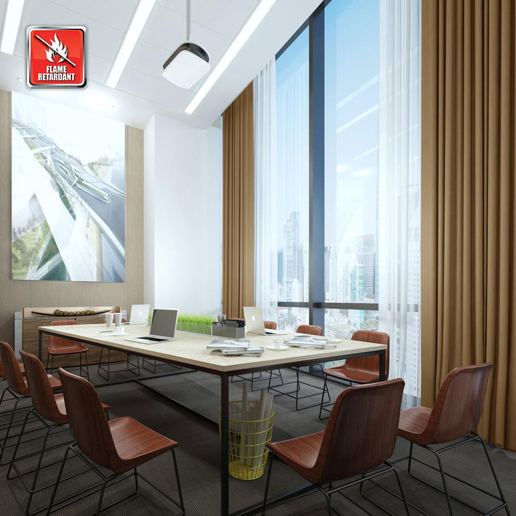 Averra Flame Retardant Curtains，Pinch Pleat-Double，gray-coffee brown (1 set = 2 pieces) image 7