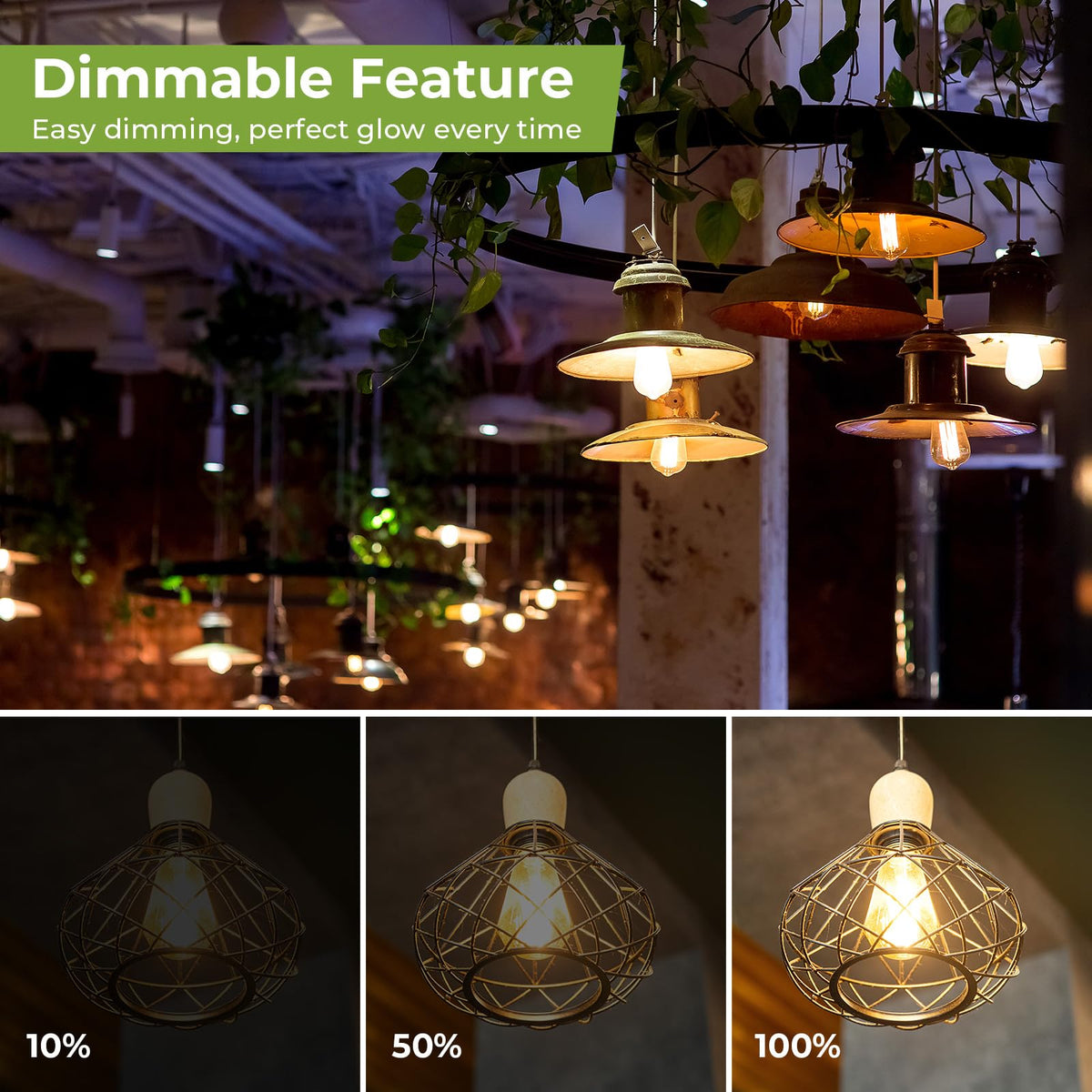 Sigalux Edison Light Bulbs 60 watt Equivalent, E26 LED Bulb Dimmable, Soft White 2700K, Clear Glass ST58 Vintage Light Bulb, 80+ CRI, 700LM, E26 Base, 6 Pack image 4