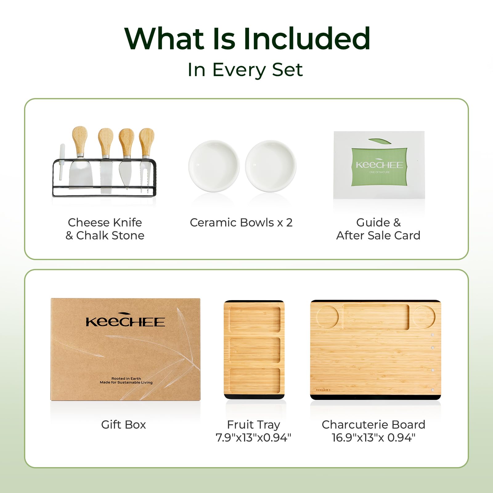keechee Charcuterie Boards Set, Large Bamboo Cheese Board Set with Chalkboard Edge & Forks Set - Ideal for Housewarming Gift, Weddings, Bridal Showers, and Unique Gifts for Womem image 7