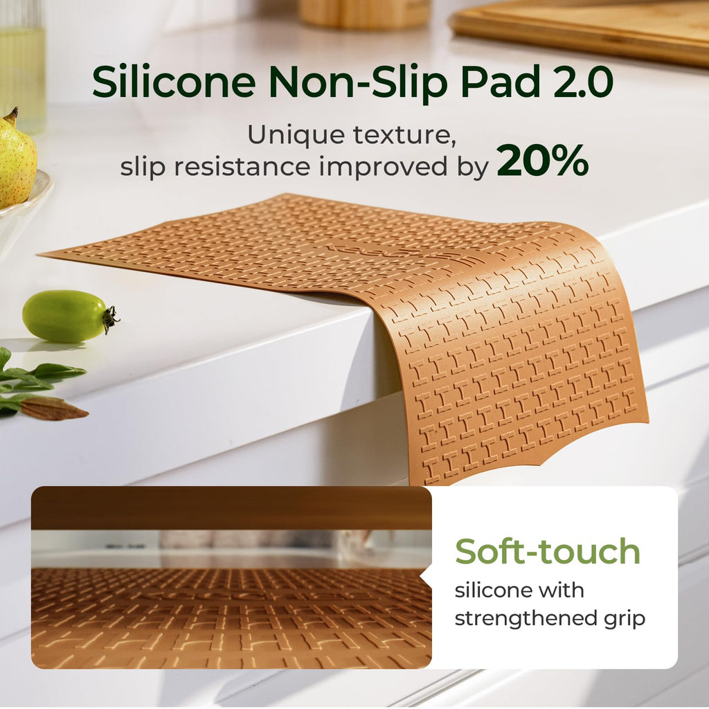 Keechee 2PCS Silicone Non-Slip Mat for Cutting board, Preventing Cutting Injuries in the Kitchen Chopping Boards Feet for Kitchen Safe, Warm Gifts for Kitchen & Home Protector (Brown) image 4