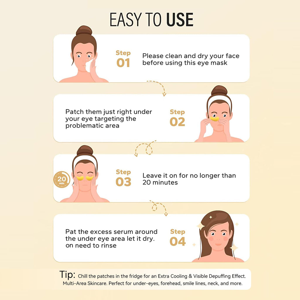 Maskiss 24k Gold Under Eye Patches (25 Pairs), eye mask, Collagen Skin Care Products, Eye Patches for Puffy Eyes, eye masks for dark circles and puffiness image 8