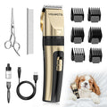 Gold HEAPETS rechargeable cordless dog grooming clippers with adjustable comb attachment